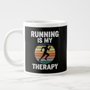 Running Is My Therapy Large Coffee Mug