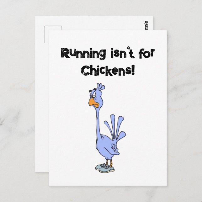 Running Isn’t for Chickens – Marathon Humour Postcard (Front/Back)