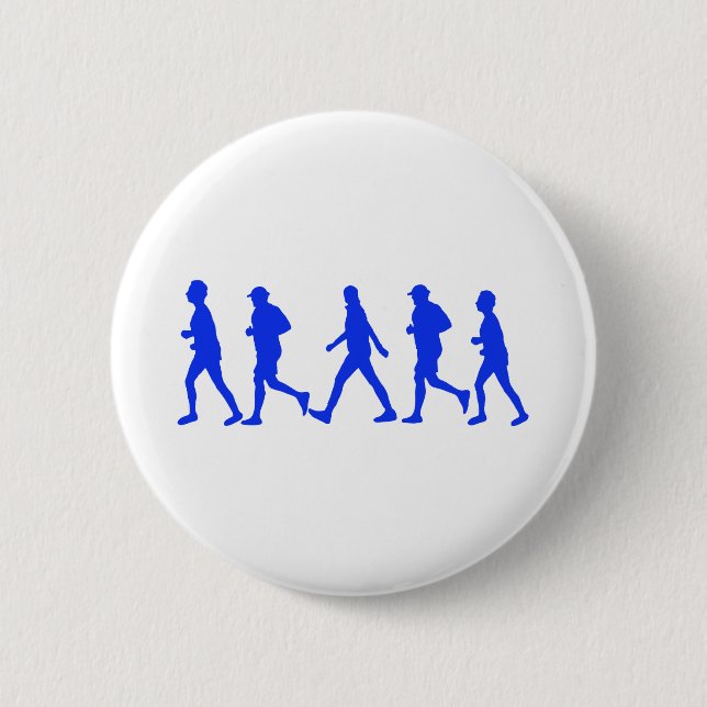Running Jogging Walking 2 Inch Round Button (Front)