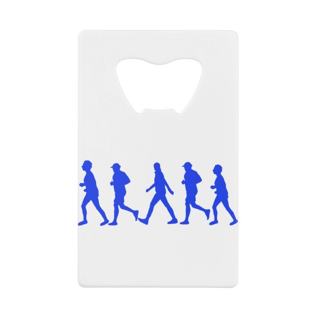Running Jogging Walking Credit Card Bottle Opener (Front)