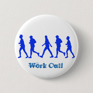 Running Jogging Work Out 2 Inch Round Button