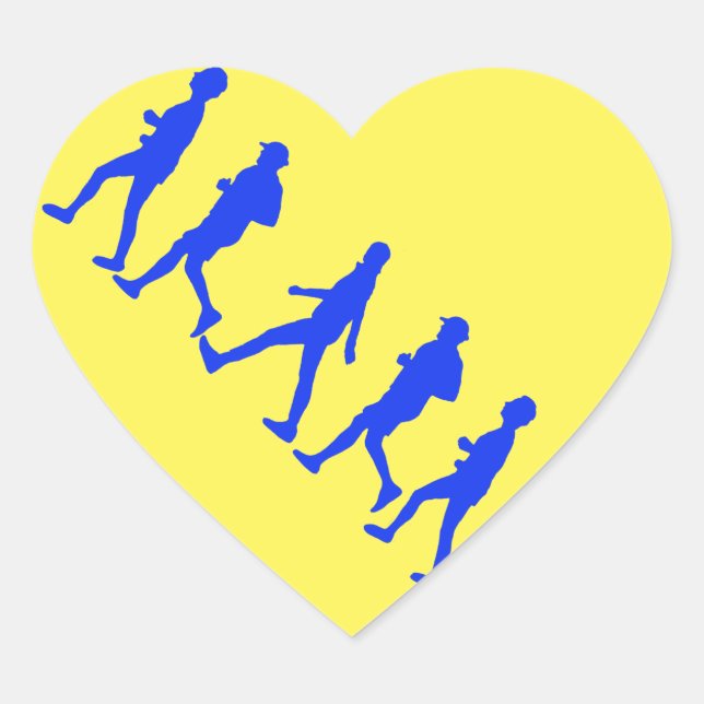 Running Jogging Work Out Heart Sticker (Front)
