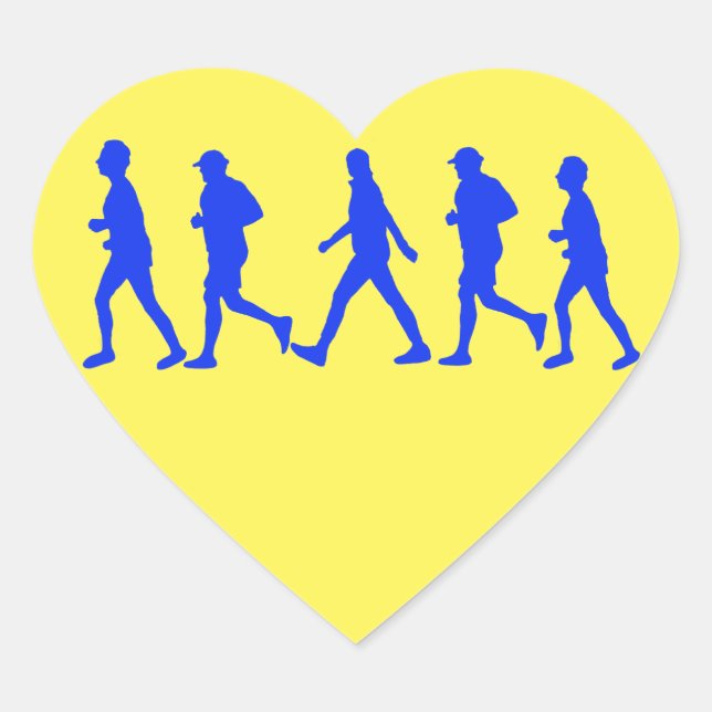 Running Jogging Work Out Heart Sticker (Front)