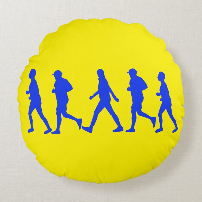 Running Jogging Work Out Round Pillow (Front)