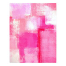 'Running Late' Pink Abstract Art Poster Print