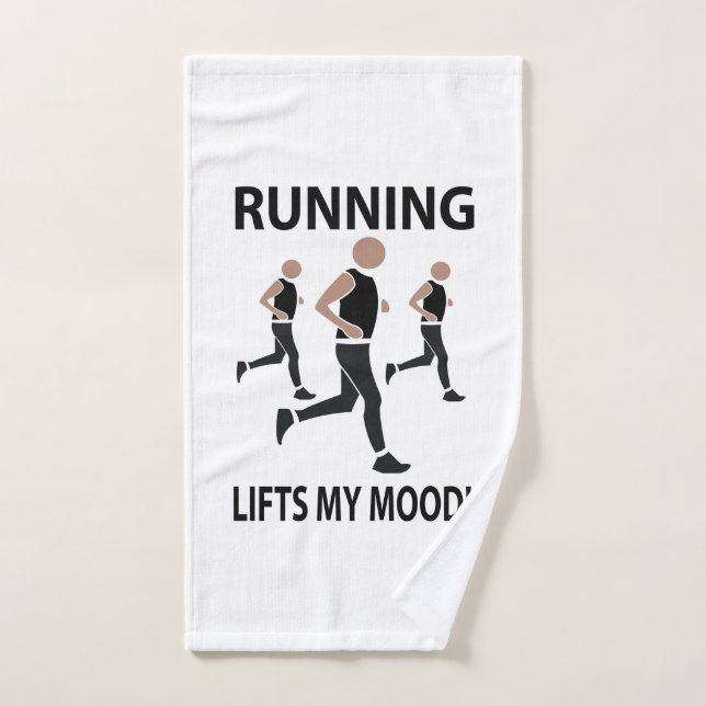 Running Lifts My Mood Running Hand Towel (Hand Towel)