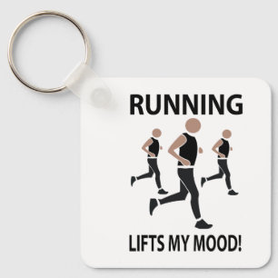 Running Lifts My Mood Running Keychain
