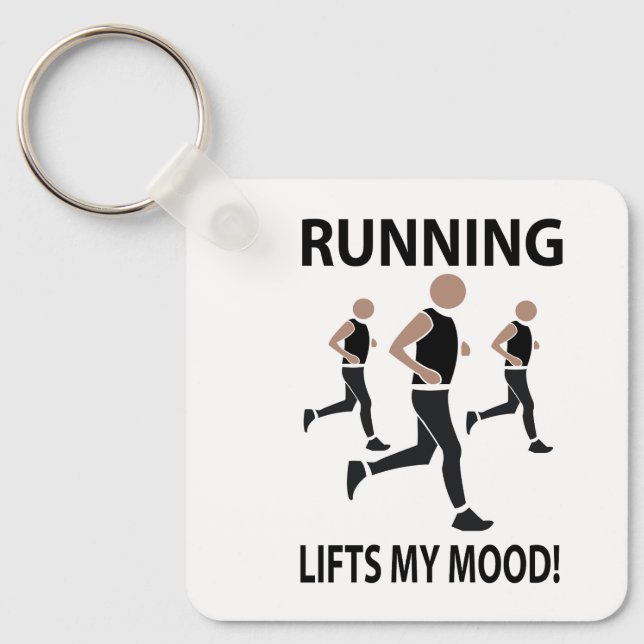 Running Lifts My Mood Running Keychain (Front)