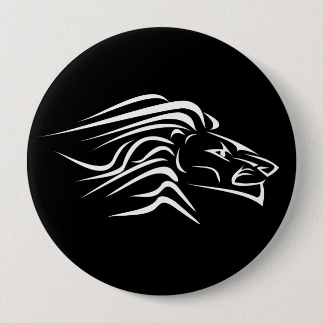 Running Lion Button Black - Your Colours (Front)