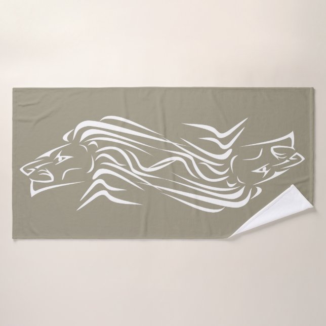 Running Lion Custom Colors Bath Towels (Bath Towel)