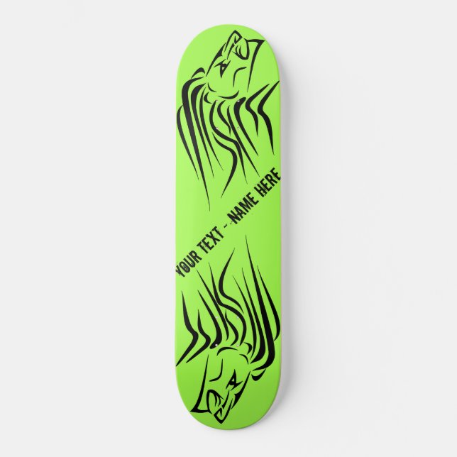 Running Lion Skateboard - Custom Text and Colours (Front)
