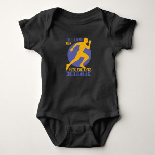 Running - Long run puts tiger in the cat Baby Bodysuit