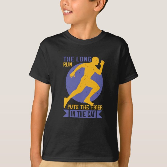 Running - Long run puts tiger in the cat T-Shirt (Front)