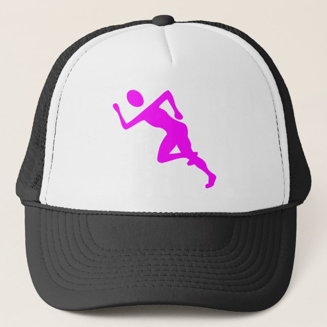 Running - Magenta Trucker Hat (Front)