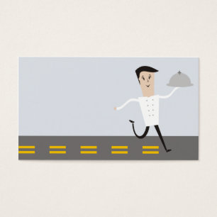 Running male chef dome platter food delivery cater