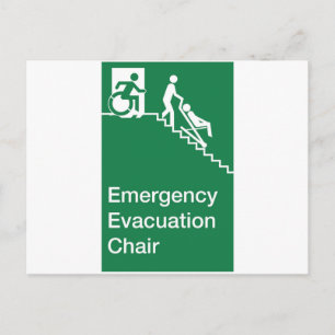 Running Man Wheelchair Evacuation Chair Sign Postcard
