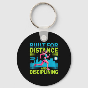 Running marathon runner mom athlete track and fiel keychain