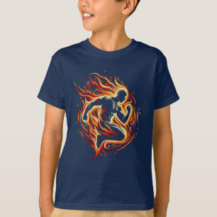Running Men with Fire Boys T-Shirt 