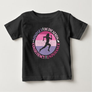 Running Mindset - Girly Runner Endurance Quote Baby T-Shirt