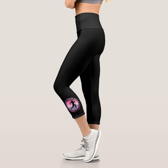 Running Mindset - Girly Runner Endurance Quote Capri Leggings (Left)