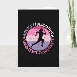Running Mindset - Girly Runner Endurance Quote Card