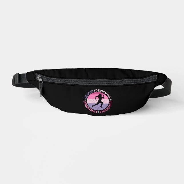Running Mindset - Girly Runner Endurance Quote Fanny Pack (Front)