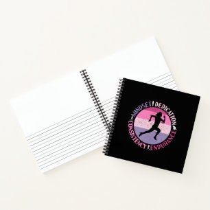 Running Mindset - Girly Runner Endurance Quote Notebook