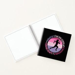 Running Mindset - Girly Runner Endurance Quote Notebook