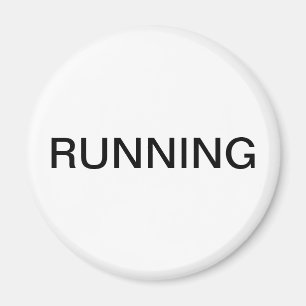 Running minimal white dishwasher magnet