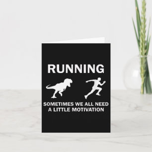 Running Motivation Raptor Chase Funny Dinosaur  Card