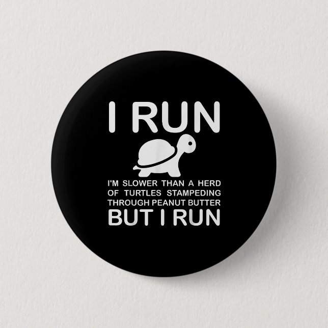 Running Motivation Turtle  2 Inch Round Button (Front)