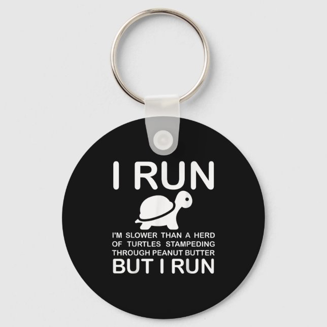 Running Motivation Turtle  Keychain (Front)