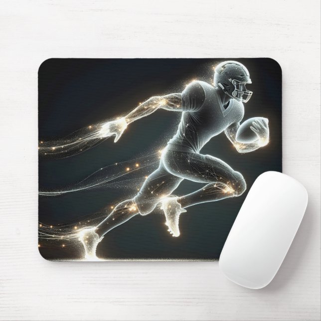 Running Neon Football Player Mouse Pad (With Mouse)