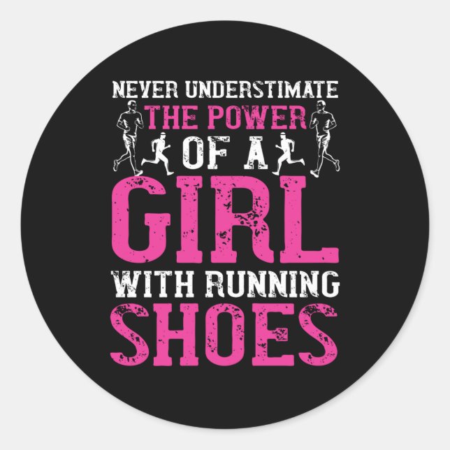 Running - Never underestimate champion Classic Round Sticker (Front)