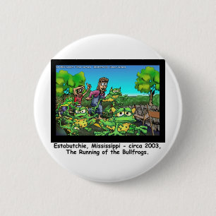 Running Of The Bull Frogs Funny Gifts/Collectibles 2 Inch Round Button