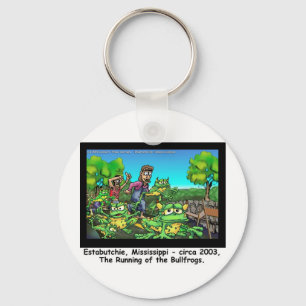 Running Of The Bull Frogs Funny Gifts/Collectibles Keychain
