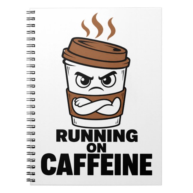 Running On Caffeine Funny Coffee Journal (Front)