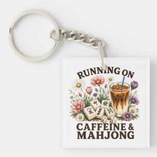 Running on Caffeine & Mahjong Keychain