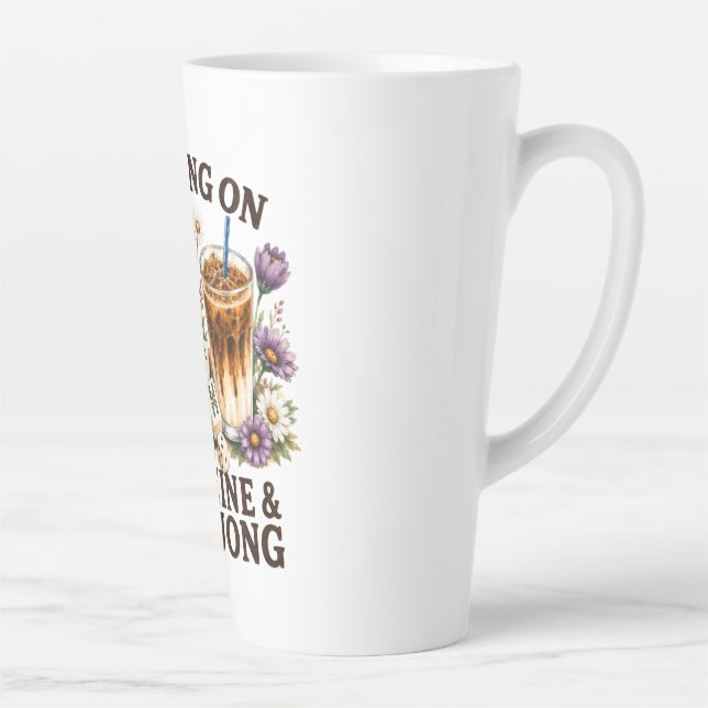 Running on Caffeine & Mahjong Latte Mug (Right)