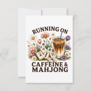 Running on Caffeine & Mahjong RSVP Card