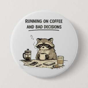 running on coffee 3 inch round button