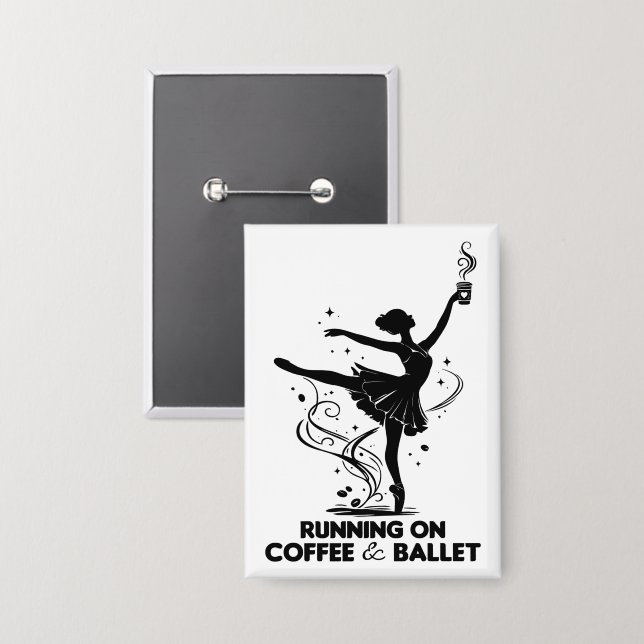Running On Coffee And Ballet Funny Teacher Dancing (Front/Back)