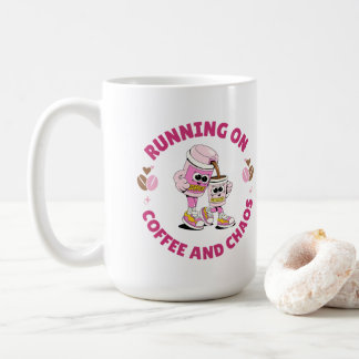 Running on Coffee and Chaos Sticker Mug