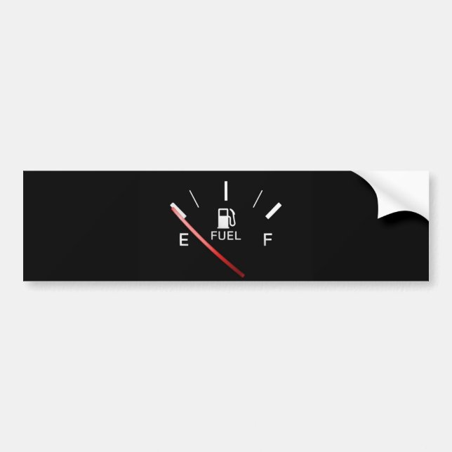 Running on Empty Bumper Sticker (Front)