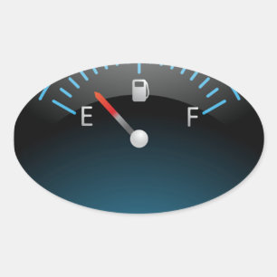Running On Empty Oval Sticker