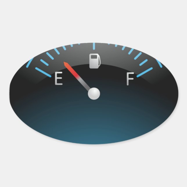 Running On Empty Oval Sticker (Front)