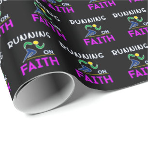 Running on Faith Christian Runner Wrapping Paper