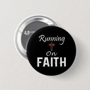 Running on Faith Runner 2 Inch Round Button