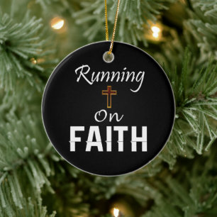 Running on Faith Runner Ceramic Ornament