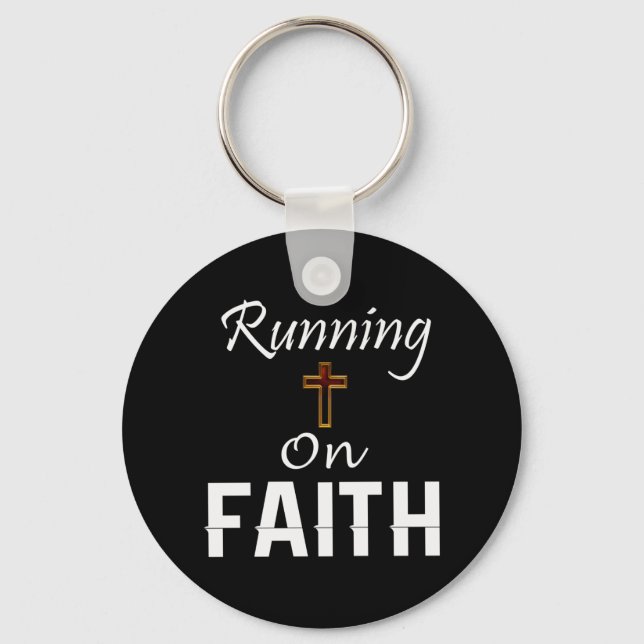 Running on Faith Runner Keychain (Front)